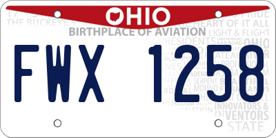 OH license plate FWX1258