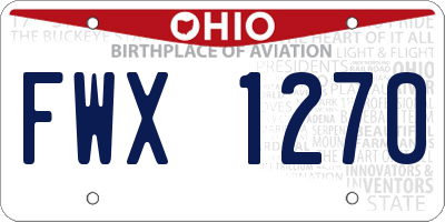 OH license plate FWX1270