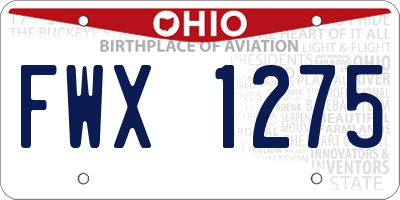 OH license plate FWX1275