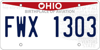 OH license plate FWX1303