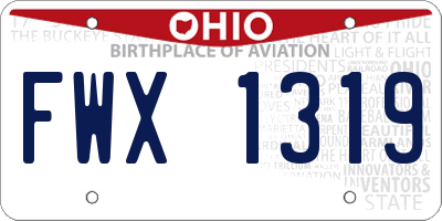OH license plate FWX1319