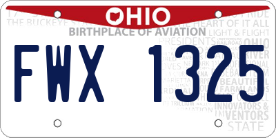 OH license plate FWX1325