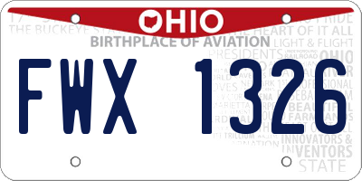 OH license plate FWX1326