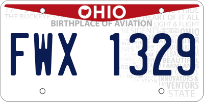 OH license plate FWX1329