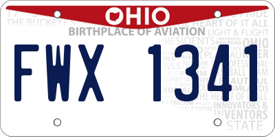 OH license plate FWX1341