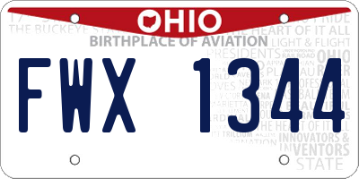 OH license plate FWX1344