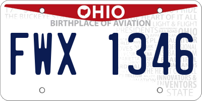 OH license plate FWX1346