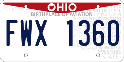 OH license plate FWX1360