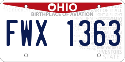 OH license plate FWX1363