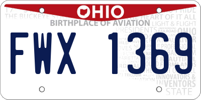 OH license plate FWX1369