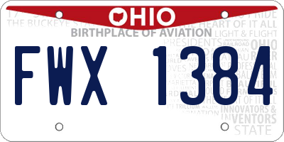 OH license plate FWX1384