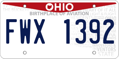 OH license plate FWX1392