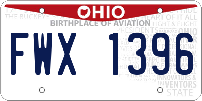 OH license plate FWX1396