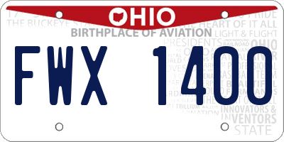 OH license plate FWX1400