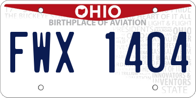 OH license plate FWX1404