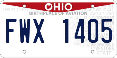 OH license plate FWX1405