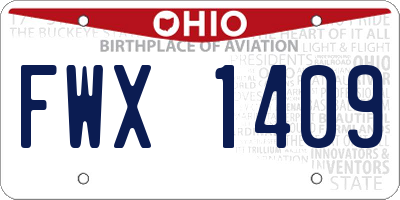 OH license plate FWX1409