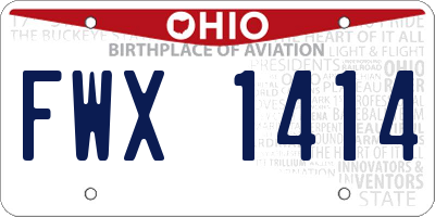 OH license plate FWX1414