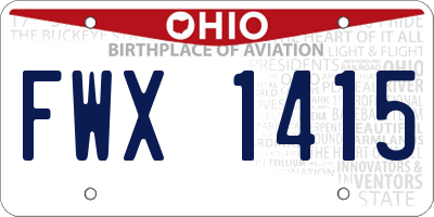 OH license plate FWX1415