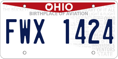 OH license plate FWX1424