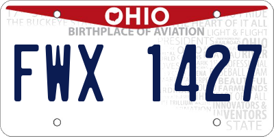 OH license plate FWX1427