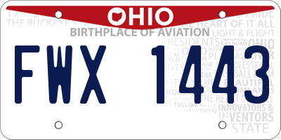 OH license plate FWX1443