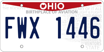 OH license plate FWX1446