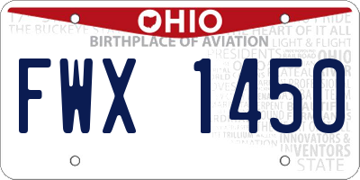 OH license plate FWX1450