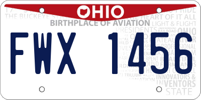 OH license plate FWX1456