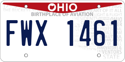 OH license plate FWX1461
