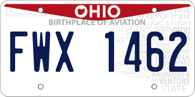 OH license plate FWX1462