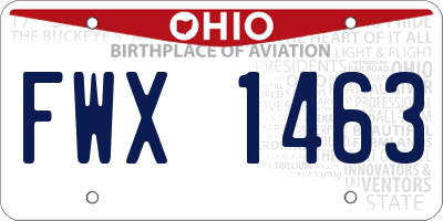 OH license plate FWX1463