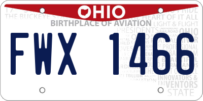 OH license plate FWX1466