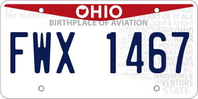 OH license plate FWX1467
