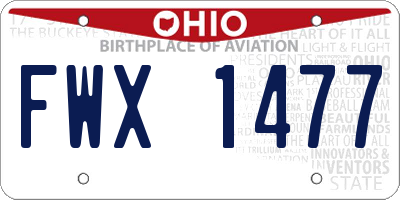 OH license plate FWX1477