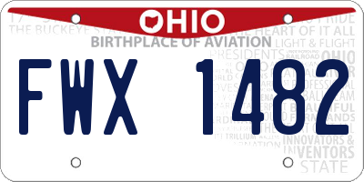 OH license plate FWX1482