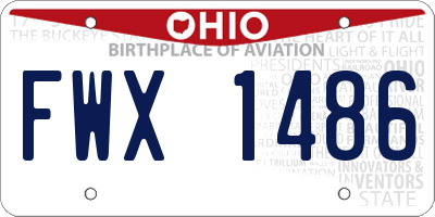 OH license plate FWX1486