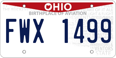 OH license plate FWX1499