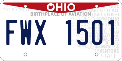 OH license plate FWX1501
