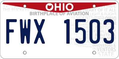 OH license plate FWX1503
