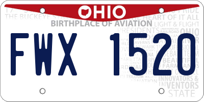 OH license plate FWX1520