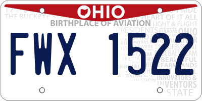 OH license plate FWX1522