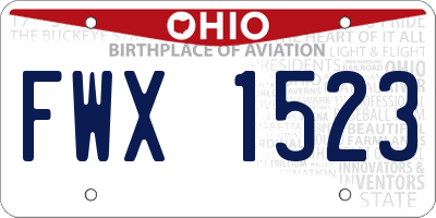 OH license plate FWX1523