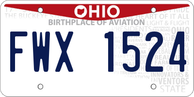 OH license plate FWX1524
