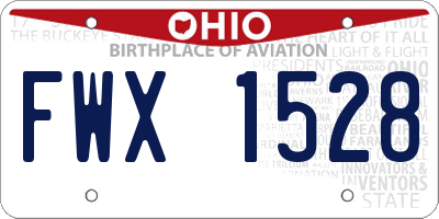 OH license plate FWX1528
