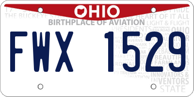 OH license plate FWX1529