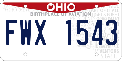 OH license plate FWX1543