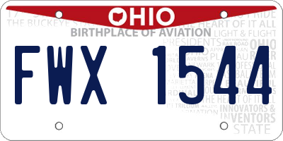 OH license plate FWX1544
