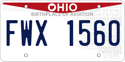 OH license plate FWX1560