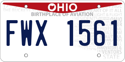 OH license plate FWX1561